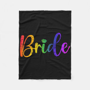 Homo Lesbisch Lgbt Trouwfeest Bruid T-shirt vrijge Fleece Deken