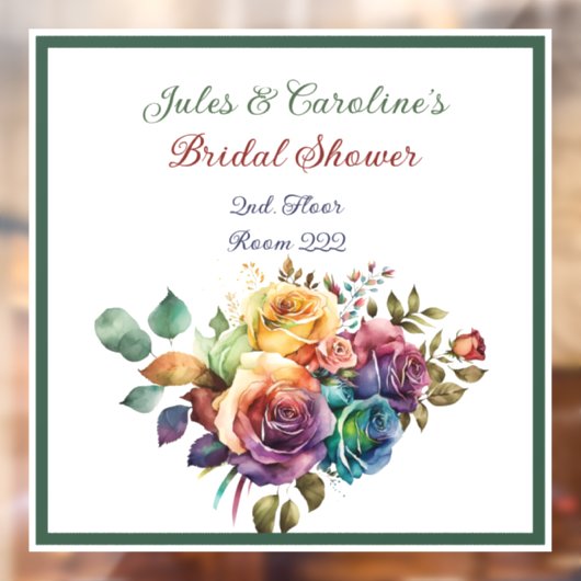 Homo/Lesbisch Regenboog Rozen Vrijgezellenfeest Raamsticker (Vel 2)