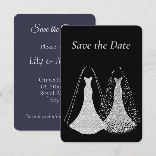 Homo lesbisch Save the date Kaart (Voorkant / Achterkant)