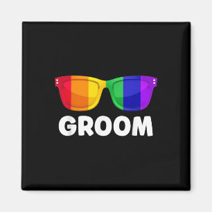 Homo Lesbische Bachelor Party Groom Wedding T-shir Magneet