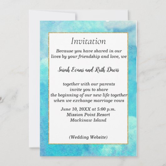 Homo lesbische bruiloft uitnodiging (Achterkant)