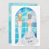 Homo lesbische bruiloft uitnodiging (Voorkant / Achterkant)