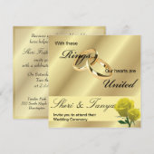 Homo lesbische huwelijksceremonie uitnodiging goud (Voorkant / Achterkant)