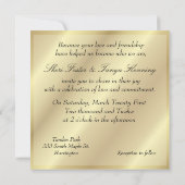 Homo lesbische huwelijksceremonie uitnodiging goud (Achterkant)