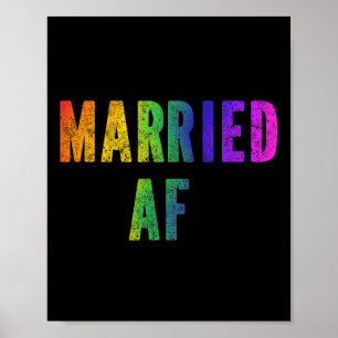 Homo lesbische LGBTQ koppels LGBT huwelijksfeest T Poster