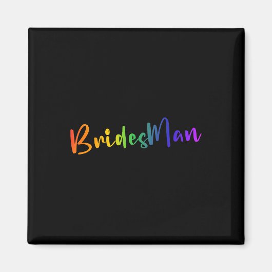 Homo Lesbische LHBT Wedding Party Bridesman T-shir Magneet (Voorkant)