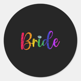 Homo Lesbische LHBT Wedding Party Bruid T-shirt Ba Ronde Sticker