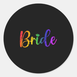 Homo Lesbische LHBT Wedding Party Bruid T-shirt Ba Ronde Sticker
