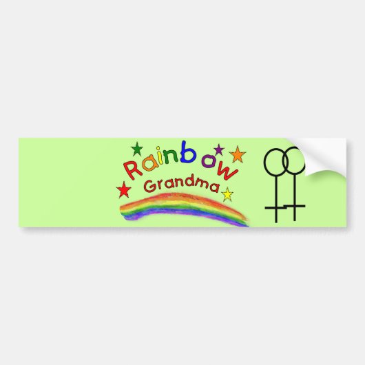 Homo Lesbische "Regenboog Oma" Bumpersticker (Voorkant)