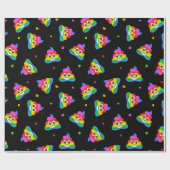 Homo lesbische regenboog poep emoji inpakpapier (Vlak)