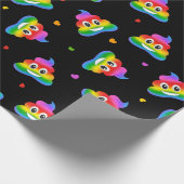 Homo lesbische regenboog poep emoji inpakpapier (Hoek)