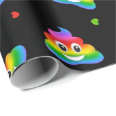 Homo lesbische regenboog poep emoji inpakpapier (Rol Hoek)