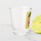 Homo LGBTQ Rainbow sinaasappel met liefde Shot Glas (Links)