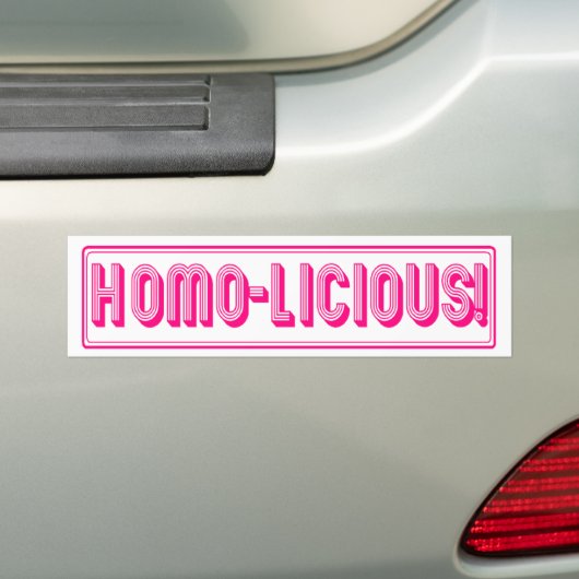 Homo-Licious Bumpersticker (Op auto)