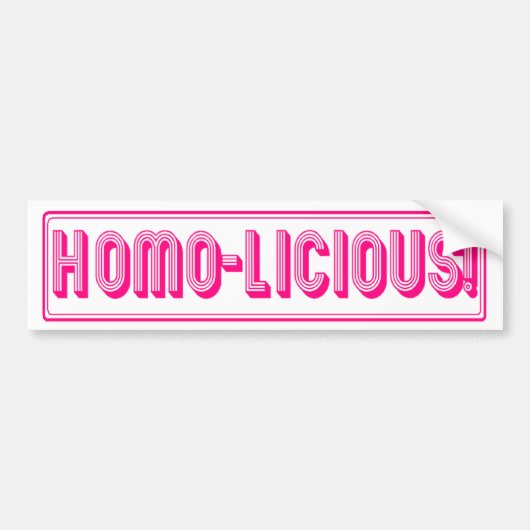 Homo-Licious Bumpersticker (Voorkant)