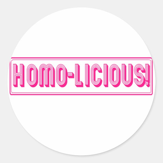 Homo-Licious! Ronde Sticker (Voorkant)
