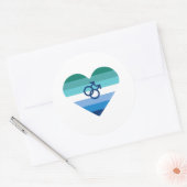 Homo Man Azure MLM Hart Ronde Sticker (Envelop)