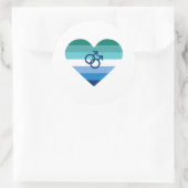 Homo Man Azure MLM Hart Ronde Sticker (Tas)