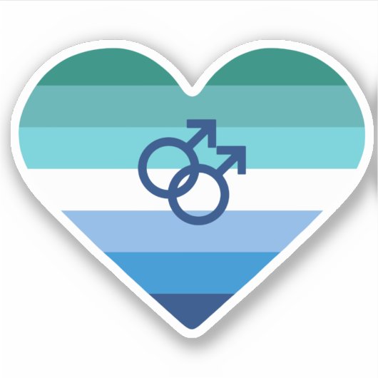 Homo Man Azure MLM Hart Sticker (Voorkant)