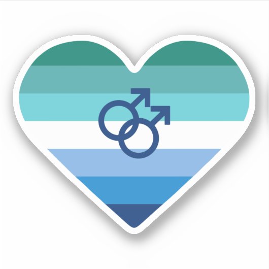 Homo Man Azure MLM Hart Sticker (Voorkant)