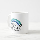 Homo man en trots koffiemok (Voorkant links)