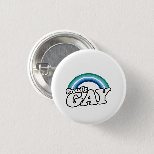 Homo man en trots ronde button 3,2 cm (Voorkant /achterkant)