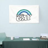 Homo man en trots spandoek (Beurs)