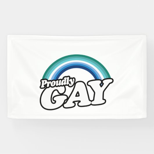 Homo man en trots spandoek (Horizontaal)