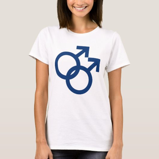 Homo mannelijk geslachts symbool t-shirt (Voorkant)