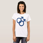 Homo mannelijk geslachts symbool t-shirt (Voorkant volledig)