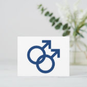 Homo mannelijk geslachtsymbool briefkaart (Staand voorkant)