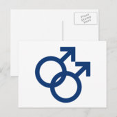Homo mannelijk geslachtsymbool briefkaart (Voorkant / Achterkant)