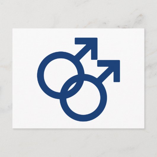 Homo mannelijk geslachtsymbool briefkaart (Voorkant)