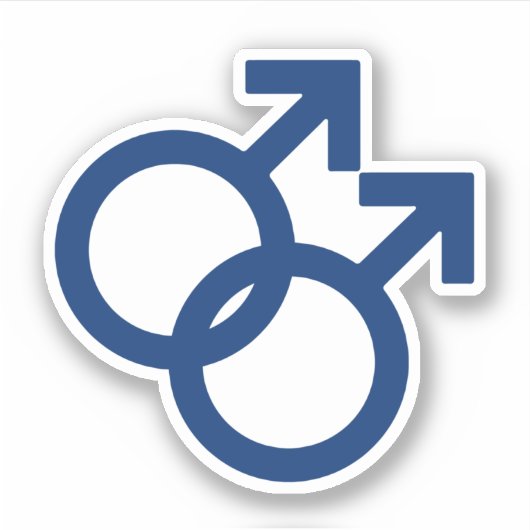 Homo mannelijk geslachtsymbool sticker (Voorkant)