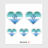 Homo mannelijke Azure MLM Hart Sticker (Vel)