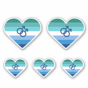 Homo mannelijke Azure MLM Hart Sticker