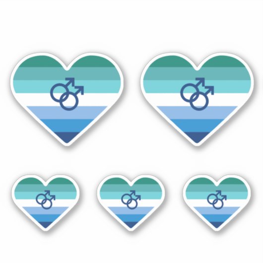 Homo mannelijke Azure MLM Hart Sticker (Voorkant)