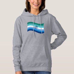 Homo Mannelijke Liefdes Trots Azure Golfvlag Hoodie