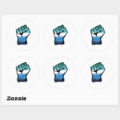 Homo mannelijke protestvuist ronde sticker (Vel)