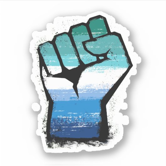 Homo mannelijke protestvuist sticker (Voorkant)