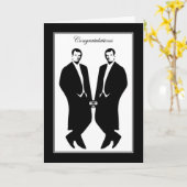 Homo Mannen bruiloft Gefeliciteerd Commitment Mann Kaart (Gele Bloem)