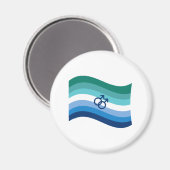 Homo Mannen Liefde Pride Azure Golf Vlag Magneet (Voorkant / Achterkant)