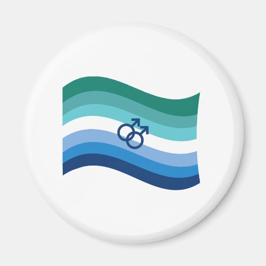 Homo Mannen Liefde Pride Azure Golf Vlag Magneet (Voorkant)