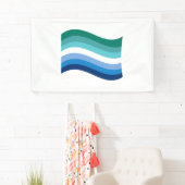 Homo Mannen Pride Azuurblauwe Golvende Vlag Spandoek (Insitu)