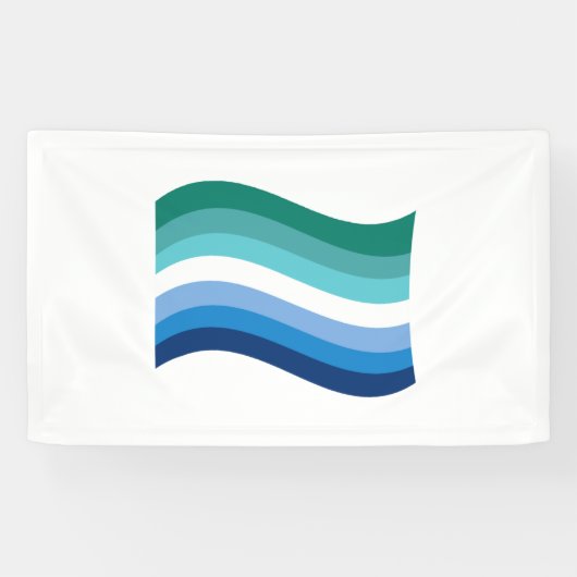 Homo Mannen Pride Azuurblauwe Golvende Vlag Spandoek (Horizontaal)