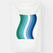 Homo Mannen Pride Azuurblauwe Golvende Vlag Spandoek (Verticaal)