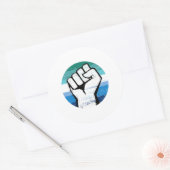 Homo Mannen Pride Vuist Cirkel Print Ronde Sticker (Envelop)