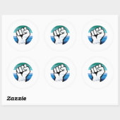Homo Mannen Pride Vuist Cirkel Print Ronde Sticker (Vel)