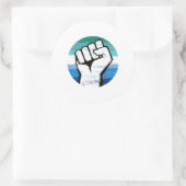 Homo Mannen Pride Vuist Cirkel Print Ronde Sticker (Tas)