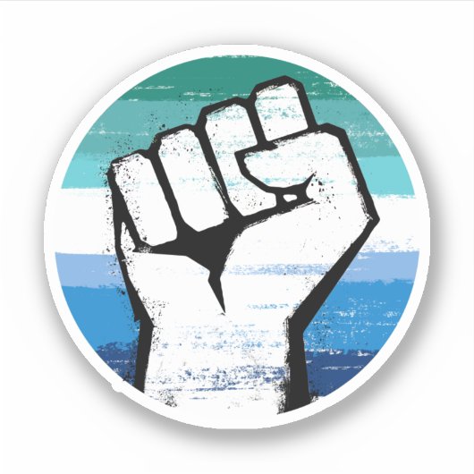 Homo Mannen Pride Vuist Cirkel Print Sticker (Voorkant)